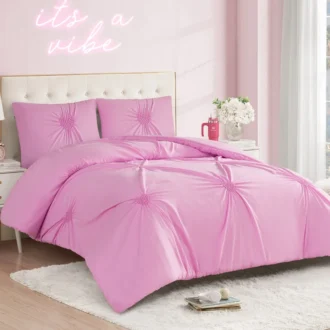 Amora Gathered Heart Comforter Set