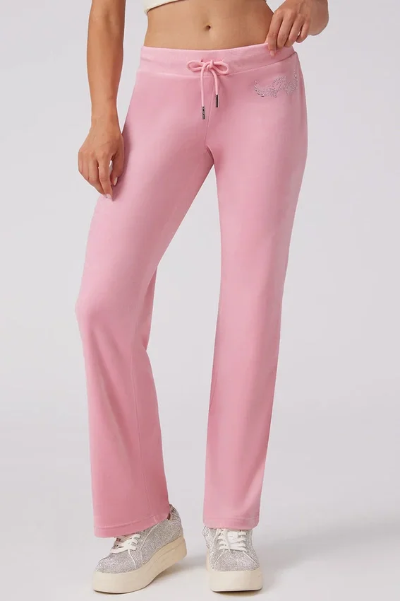 Angel Couture Big Bling Velour Track Pants Angel Couture Big Bling Velour Track Pants