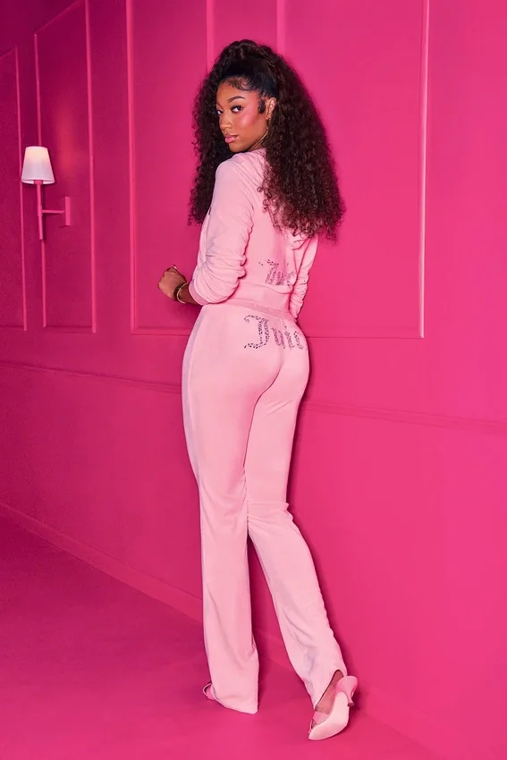 Angel Couture Big Bling Velour Track Pants Angel Couture Big Bling Velour Track Pants