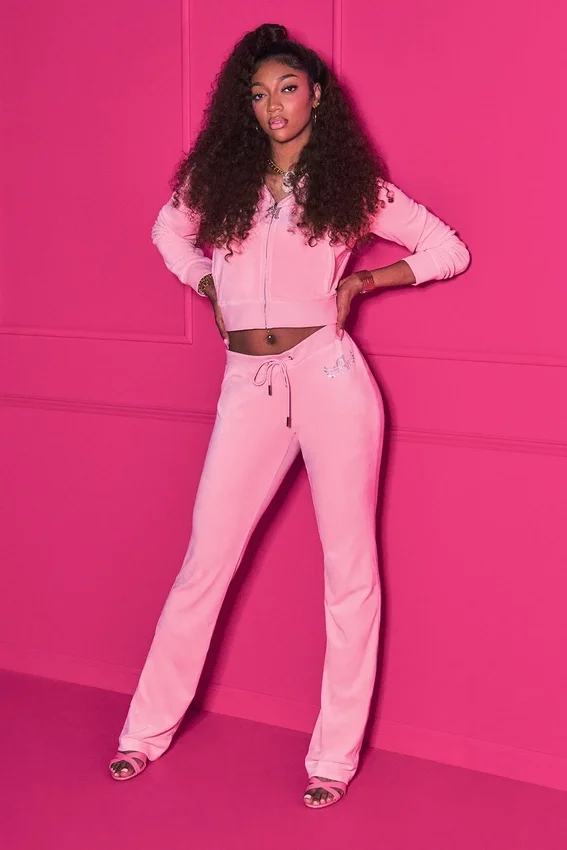 Angel Couture Big Bling Velour Track Pants Angel Couture Big Bling Velour Track Pants