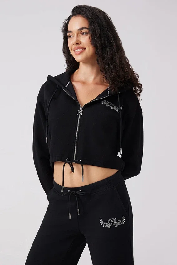 Angel Couture Cropped Fleece Hoodie Angel Couture Cropped Fleece Hoodie