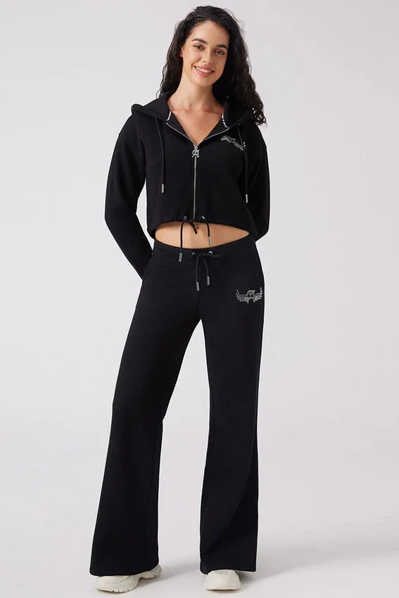 Angel Couture Cropped Fleece Hoodie Angel Couture Cropped Fleece Hoodie