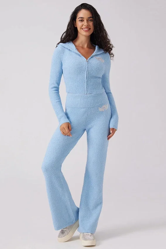 Angel Couture Knit Fold over Wide Leg Pants Angel Couture Knit Fold over Wide Leg Pants
