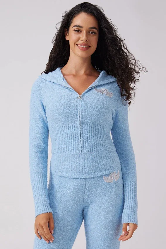Angel Couture Knitwear Patch Hoodie Angel Couture Knitwear Patch Hoodie