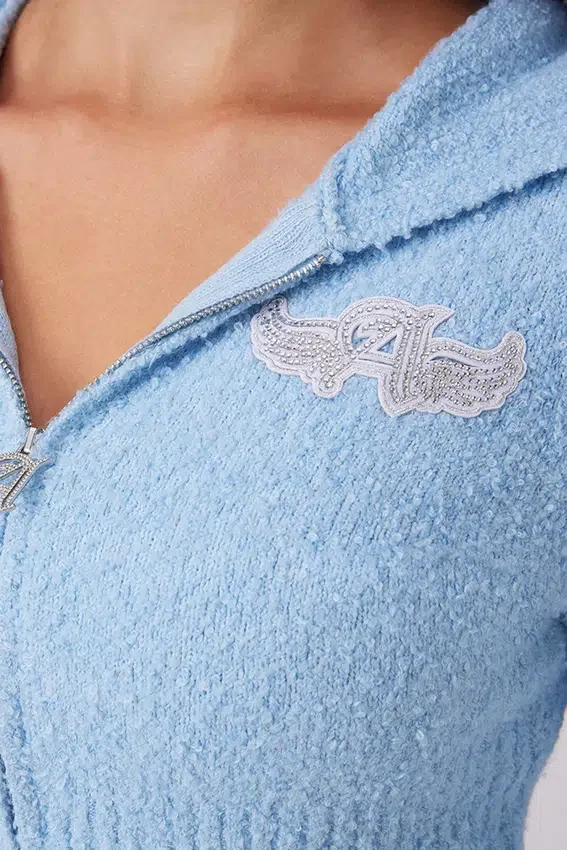 Angel Couture Knitwear Patch Hoodie Angel Couture Knitwear Patch Hoodie