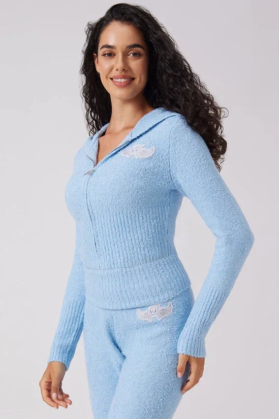 Angel Couture Knitwear Patch Hoodie Angel Couture Knitwear Patch Hoodie