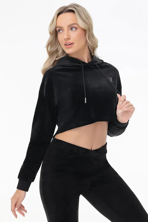 Big Bling High Low Cropped Hoodie Big Bling High Low Cropped Hoodie