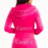 Cancer Customizable Big Bling Velour Hoodie
