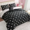 Diamond Hearts Black Comforter Bed in a Bag Bedding Set