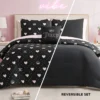 Diamond Hearts Black Comforter Bed in a Bag Bedding Set