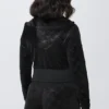 Embossed Velour Corset Hoodie