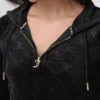 Embossed Velour Corset Hoodie