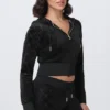 Embossed Velour Corset Hoodie