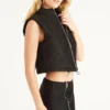 Faux Suede Monogram Vest