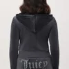 Front Mixed Crystals Velour Hoodie