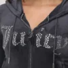 Front Mixed Crystals Velour Hoodie