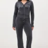 Front Mixed Crystals Velour Hoodie