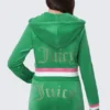 Heritage Stripe Bling Velour Zip Hoodie