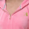 Heritage Stripe Bling Velour Zip Hoodie