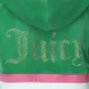 Heritage Stripe Bling Velour Zip Hoodie