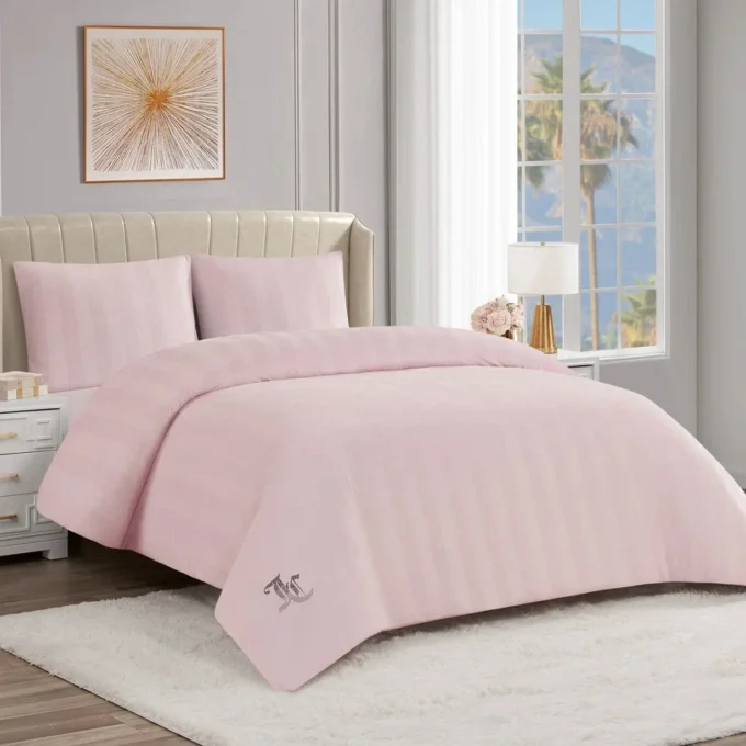 Jenny Velour Striped Jacquard Duvet Set Jenny Velour Striped Jacquard Duvet Set