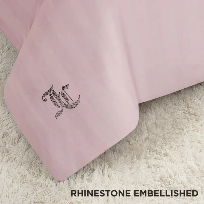 Jenny Velour Striped Jacquard Duvet Set Jenny Velour Striped Jacquard Duvet Set