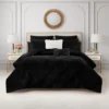Kiss Pleat Micromink Comforter Set with Decorative Pillows