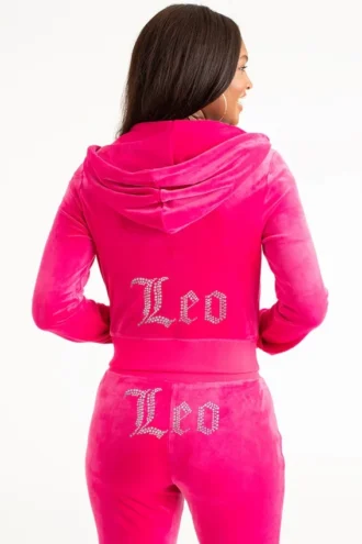 leo customizable big bling velour hoodie 1 2 330x495 - Leo Customizable Big Bling Velour Hoodie