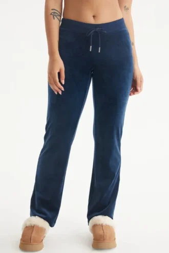 Aquarius Customizable Big Bling Velour Track Pants