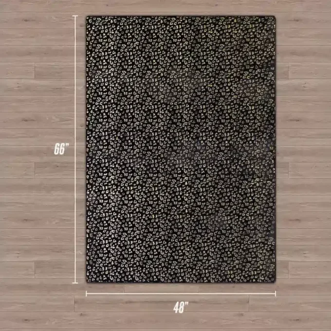 Metallic Leopard Plush Rug, 4′ X 6′ Metallic Leopard Plush Rug, 4′ X 6′