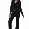Technicolor Customizable Big Bling Velour Hoodie