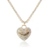 Pava Heart Crystal Chain Pendant Necklace