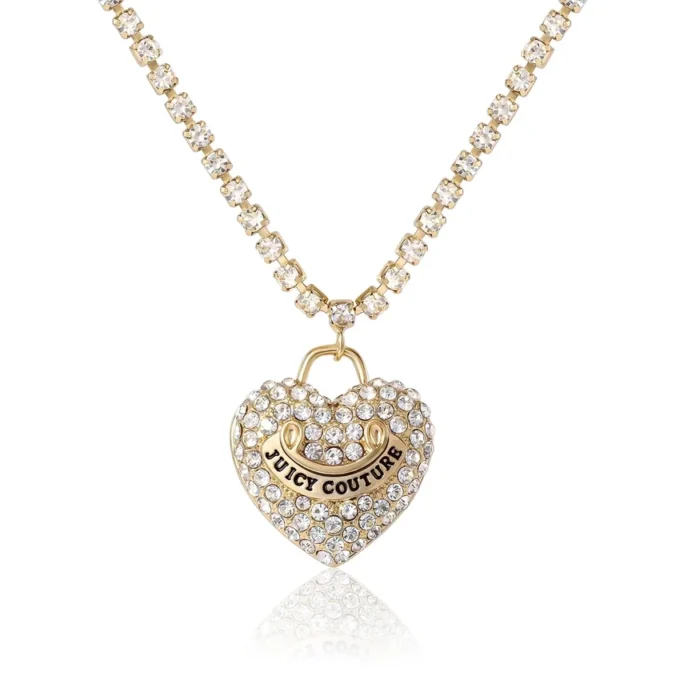 Pava Heart Crystal Chain Pendant Necklace