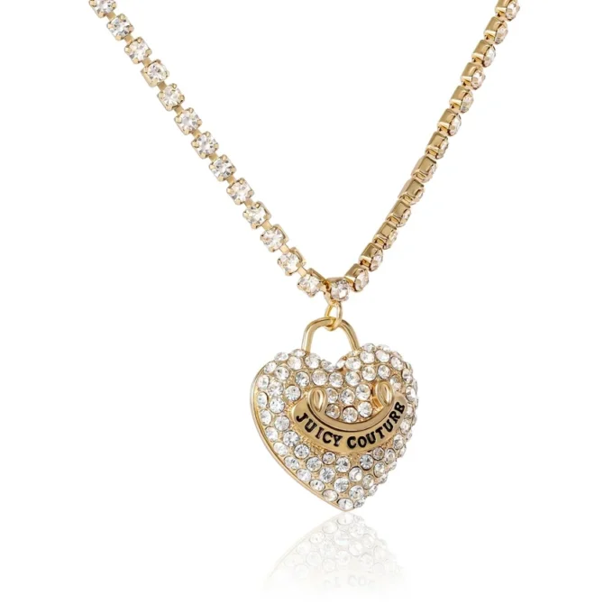 Pava Heart Crystal Chain Pendant Necklace