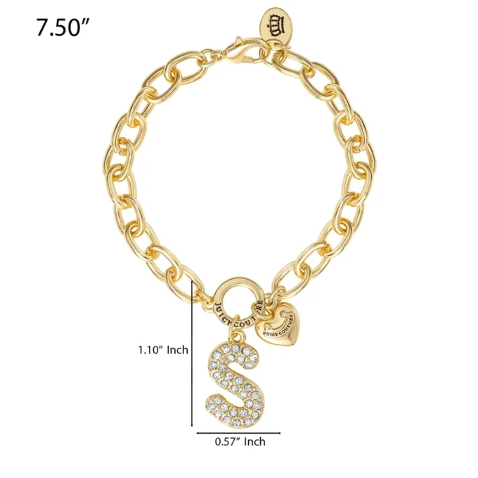 Pava Initial Charm Bracelet, Letter S Pava Initial Charm Bracelet, Letter S