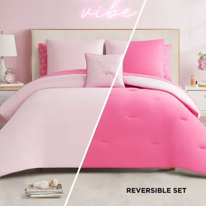 Pearly Bows Reversible Bed in a Bag Bedding Set