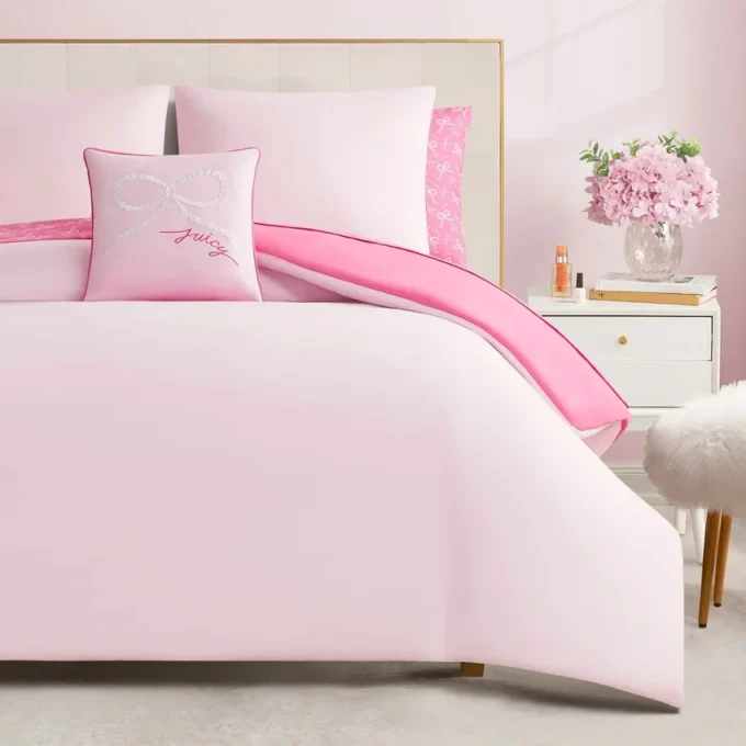 Pearly Bows Reversible Bed in a Bag Bedding Set