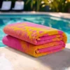 Pink Beachside Couture Cotton Beach Towel