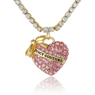 Pink Pava Heart Pendant Necklace