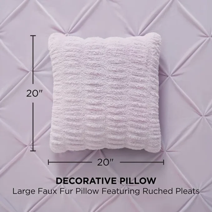 Pleated Faux Fur Decorative Pillow Pleated Faux Fur Decorative Pillow