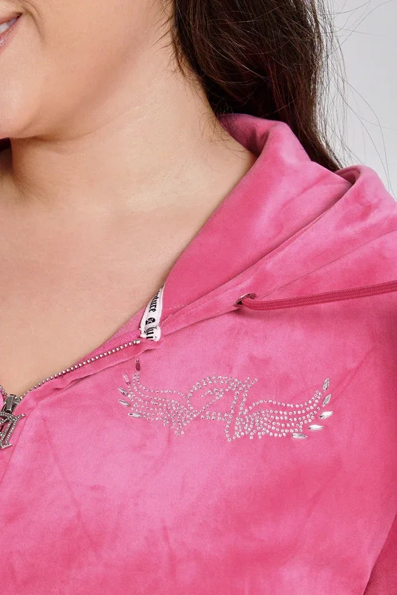 Plus-Size Angel Couture Big Bling Velour Hoodie Plus-Size Angel Couture Big Bling Velour Hoodie