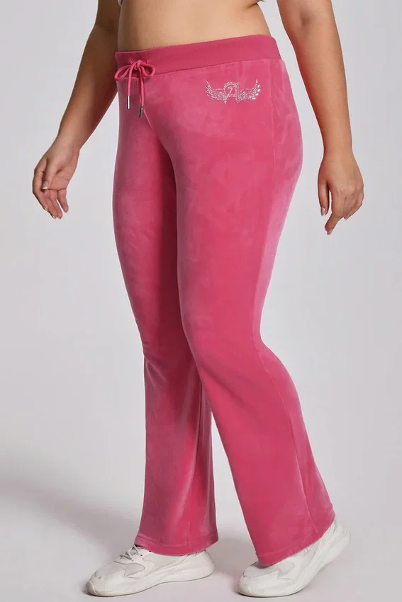 Plus-Size Angel Couture Big Bling Velour Track Pants Plus-Size Angel Couture Big Bling Velour Track Pants