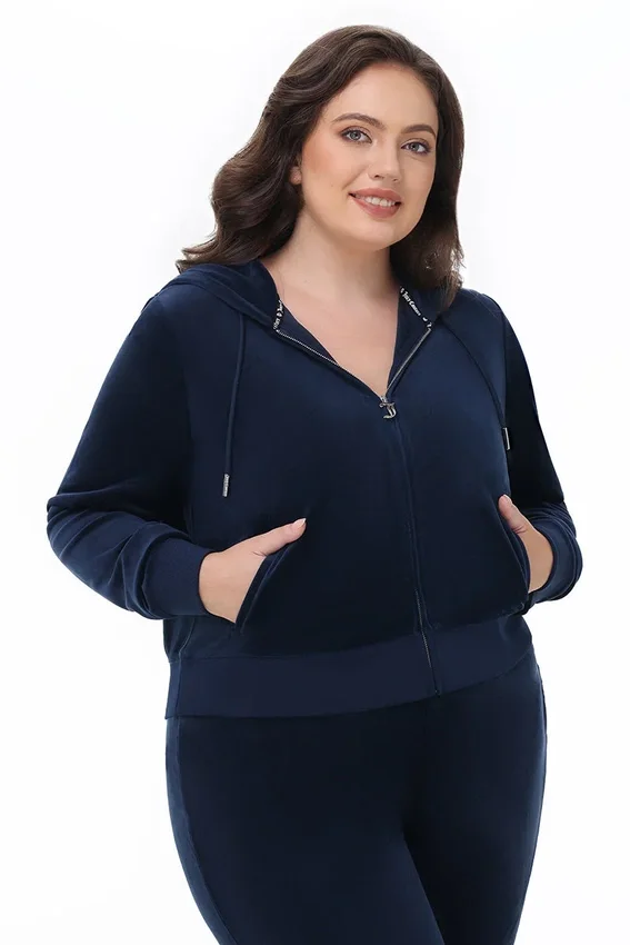 Plus-Size Og Big Bling Velour Hoodie Plus-Size Og Big Bling Velour Hoodie