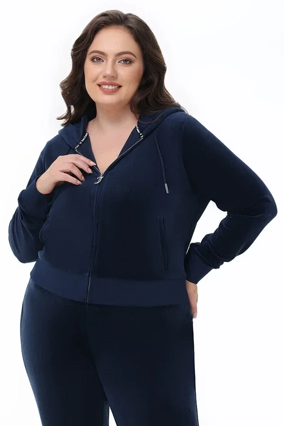 Plus-Size Og Big Bling Velour Hoodie Plus-Size Og Big Bling Velour Hoodie