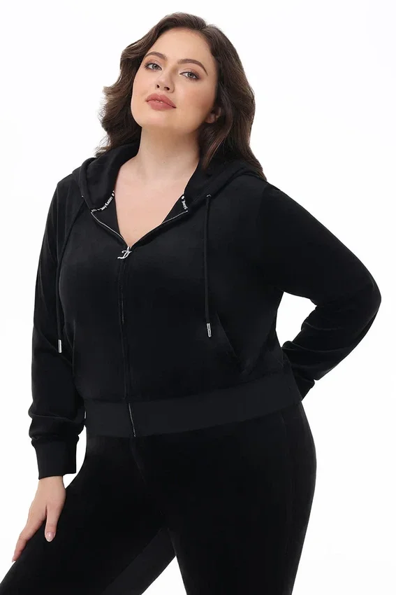 Plus-Size Og Big Bling Velour Hoodie Plus-Size Og Big Bling Velour Hoodie
