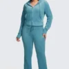 Plus-Size Og Big Bling Velour Track Pants