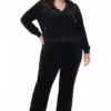 Plus-Size Og Big Bling Velour Track Pants