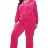 Plus-Size Og Big Bling Velour Track Pants