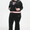 Plus-Size Sweetheart Cotton Velour Track Pants