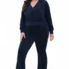 Plus-Size Technicolor Customizable Big Bling Velour Hoodie